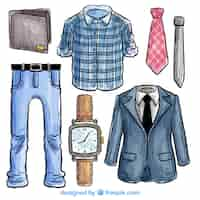 Free vector hand drawn male clothing