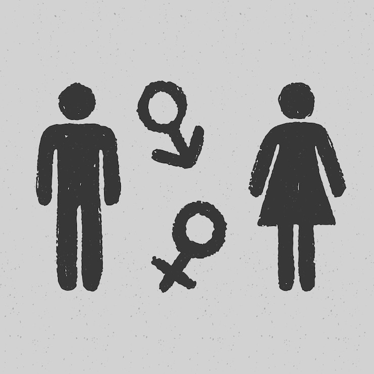 無料Vector 手描きの男性と女性のシンボル