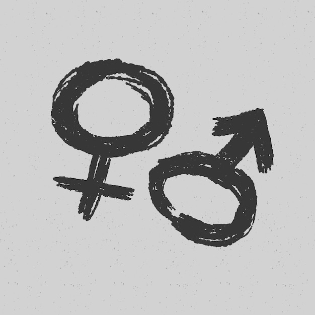 Free vector hand drawn male female symbols