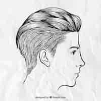 Free vector hand drawn male hairstyle