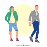 Free vector hand drawn male models