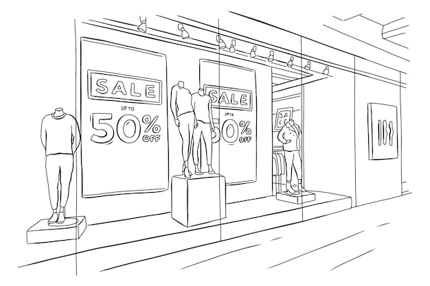 Free vector hand drawn mall drawing illustration