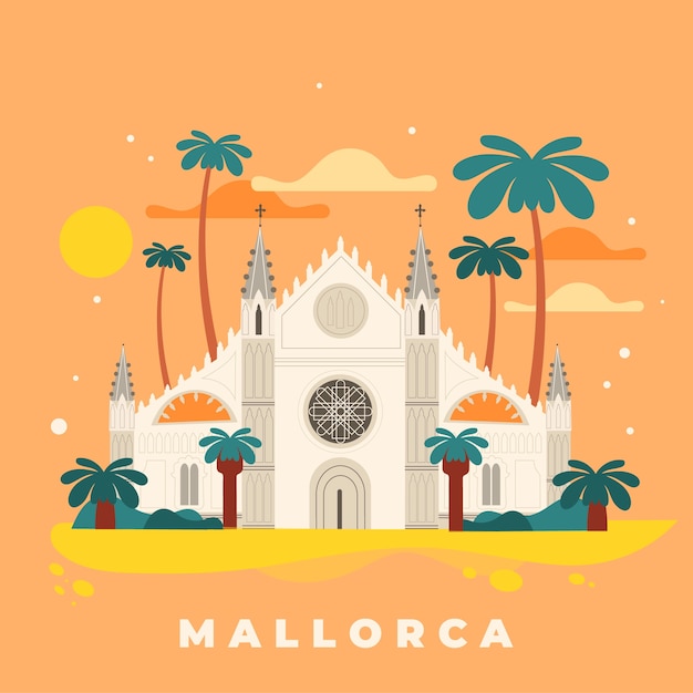 Free vector hand drawn mallorca spain illustration