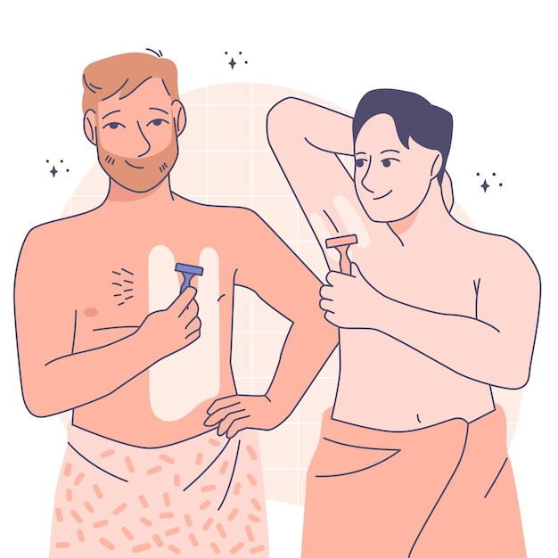 Free vector hand drawn man shaving illustration