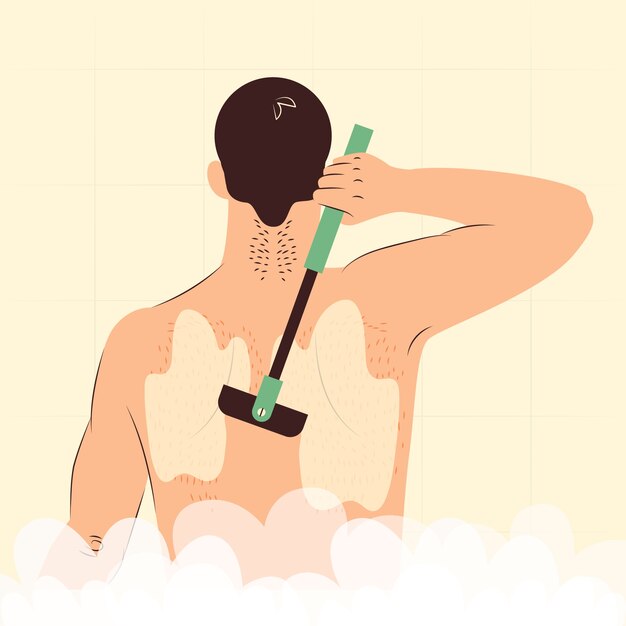 Hand drawn man shaving illustration