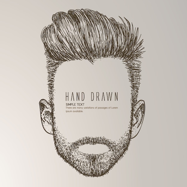 Uomo disegnato a mano con la barba