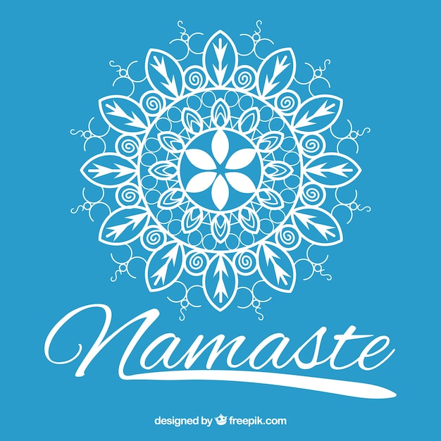 Free vector hand drawn mandala blue namaste background