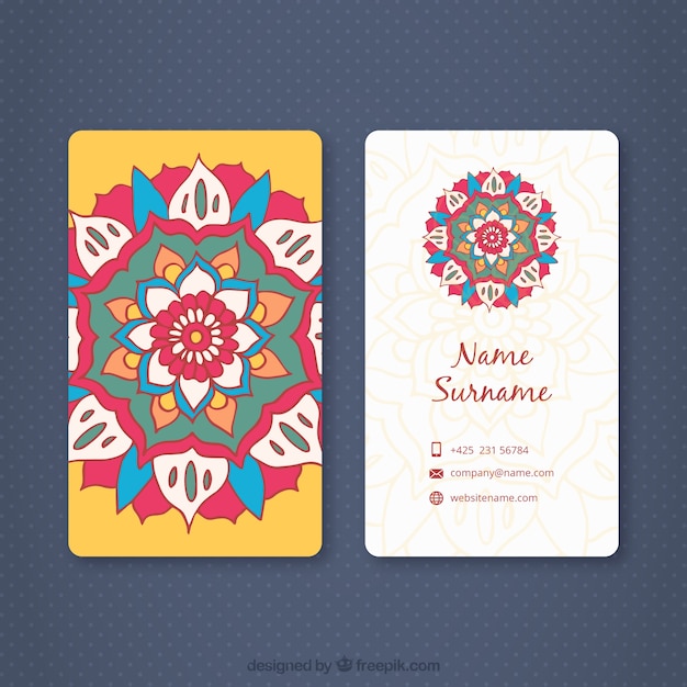 Free vector hand-drawn mandala business card