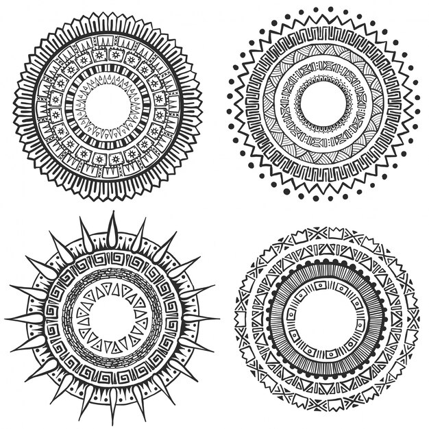 Hand drawn mandala collection