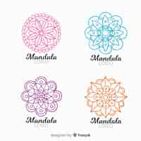 Free vector hand drawn mandala logo collection