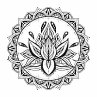 Free vector hand drawn mandala lotus flower drawing