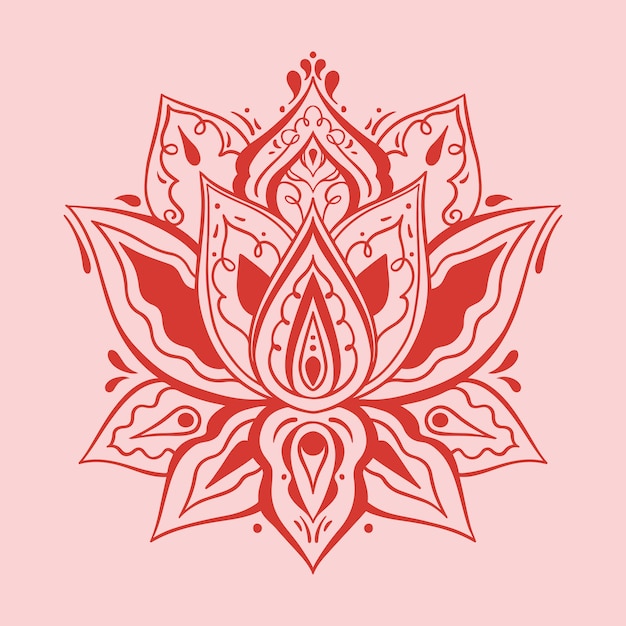 Free vector hand drawn mandala lotus flower drawing