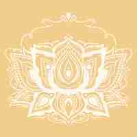 Free vector hand drawn mandala lotus flower drawing