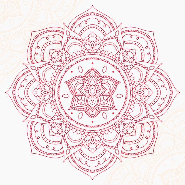 Disegno del fiore di loto mandala disegnato a mano