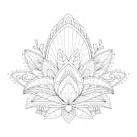 Free vector hand drawn mandala lotus flower drawing