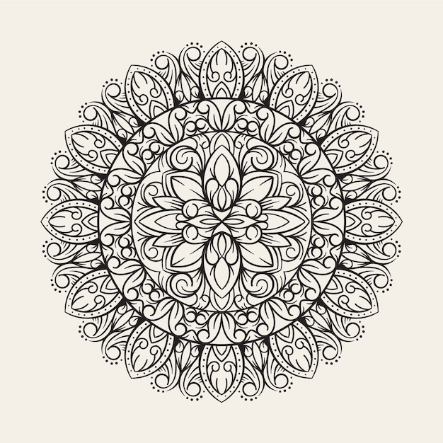 Disegno del fiore di loto mandala disegnato a mano