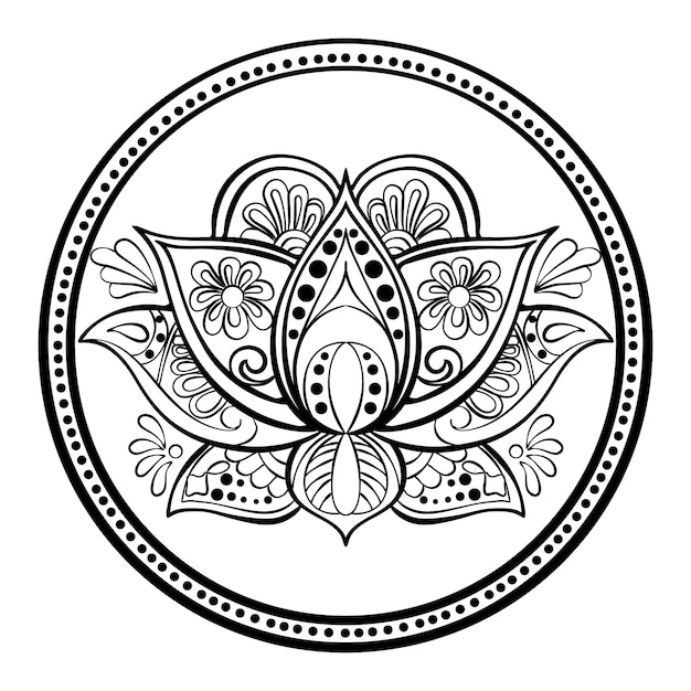 Free vector hand drawn mandala lotus flower drawing