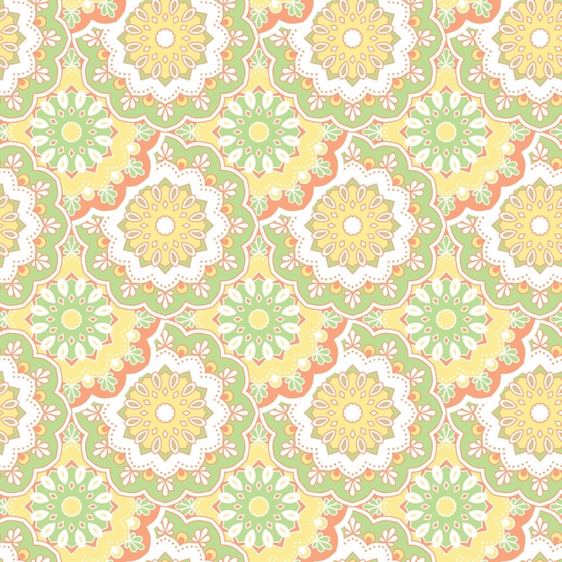 Free vector hand drawn mandala seamless pattern