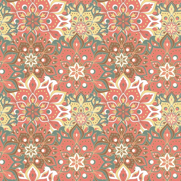 hand drawn mandala seamless pattern