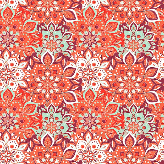 Hand drawn mandala seamless pattern