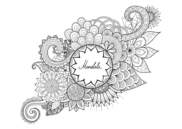 Бесплатное векторное изображение Нарисованный вручную мандалальный фон