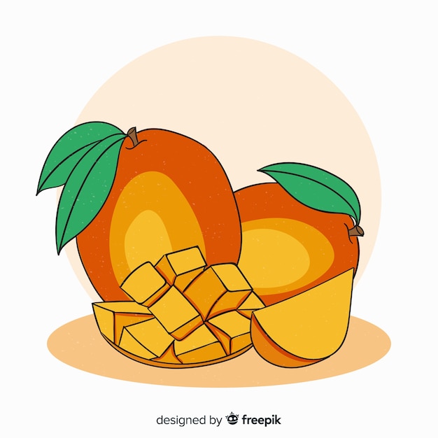 Hand drawn mango background