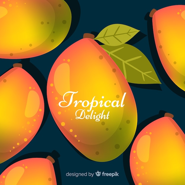 Free vector hand drawn mango background