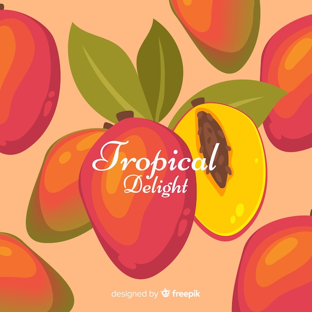 Free vector hand drawn mango background