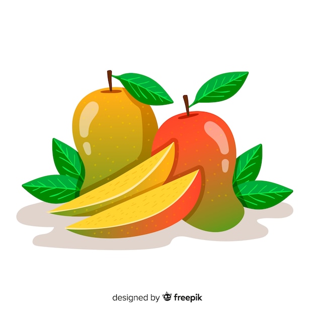 Free vector hand drawn mango background