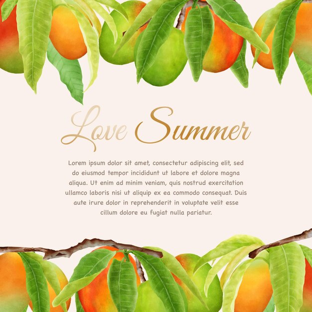 hand drawn Mango fruit background design