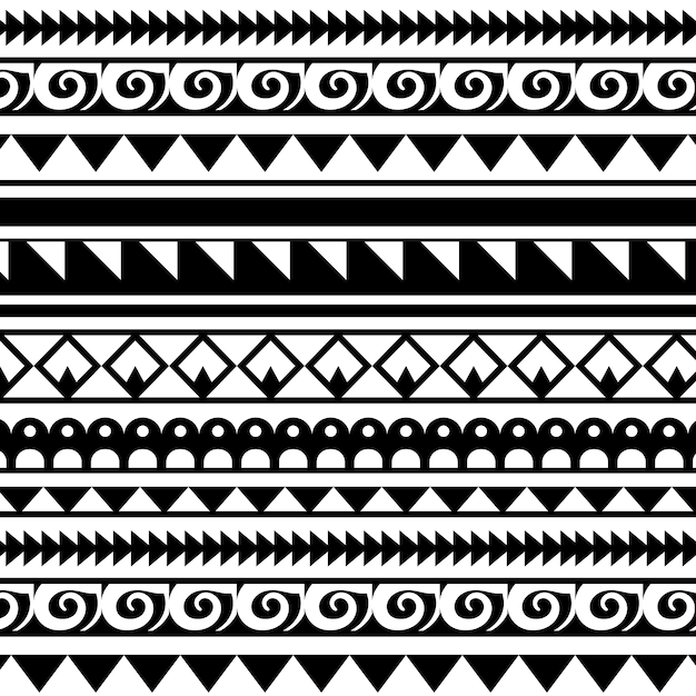 Hand drawn maori tattoo pattern design