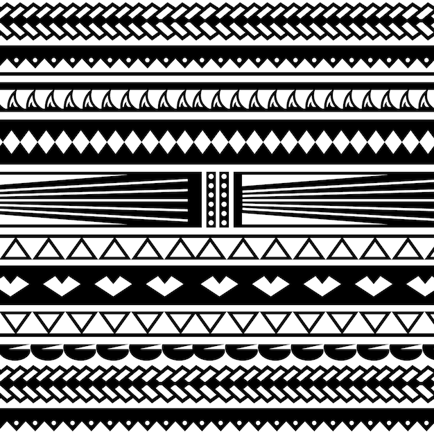 手描きのマオリのタトゥーパターンデザイン