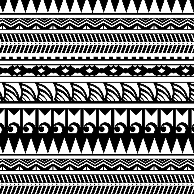 Hand drawn maori tattoo pattern design