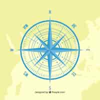 Free vector hand drawn map compass background