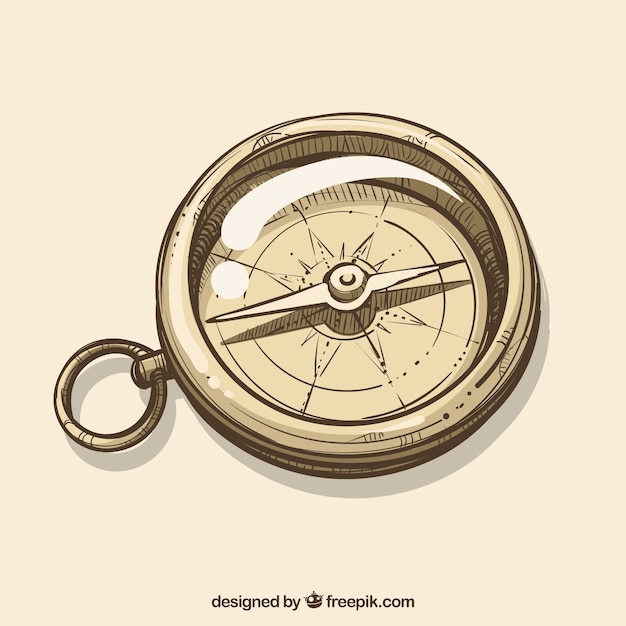 Free vector hand drawn map compass background