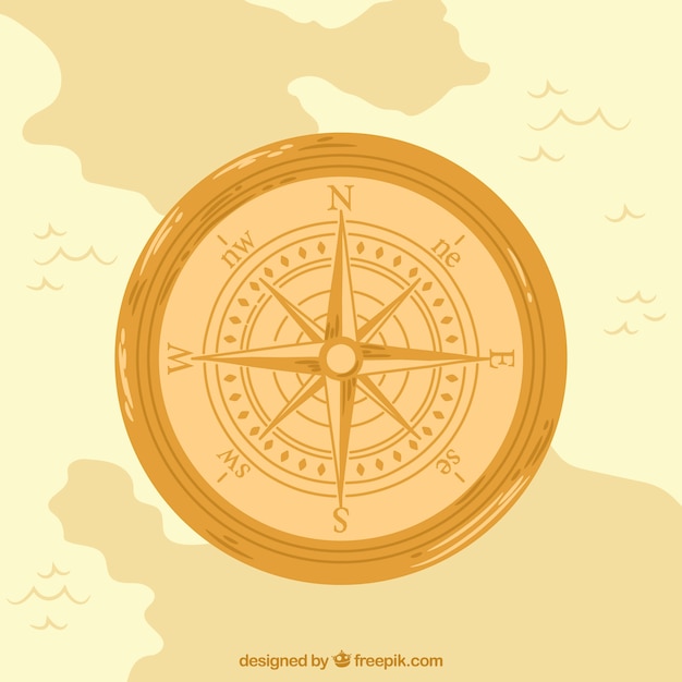 Hand drawn map compass background