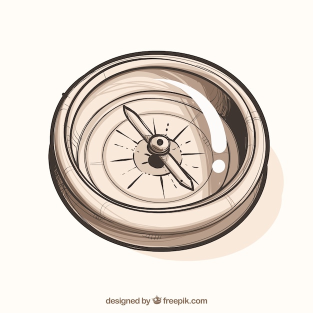 Hand drawn map compass