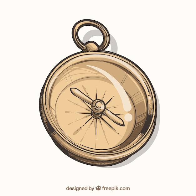 Free vector hand drawn map compass