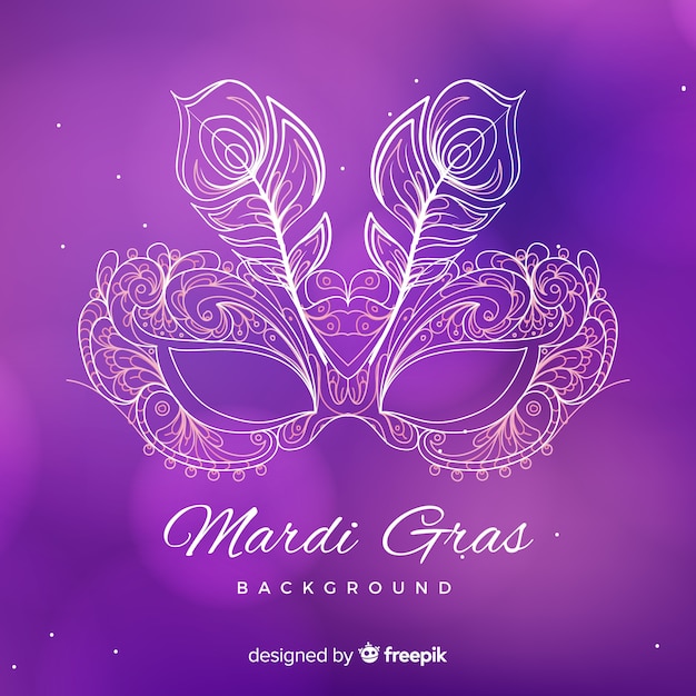 Free vector hand drawn mardi gras background