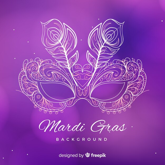 Hand drawn mardi gras background