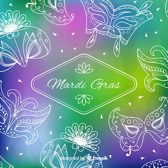 Hand drawn mardi gras background