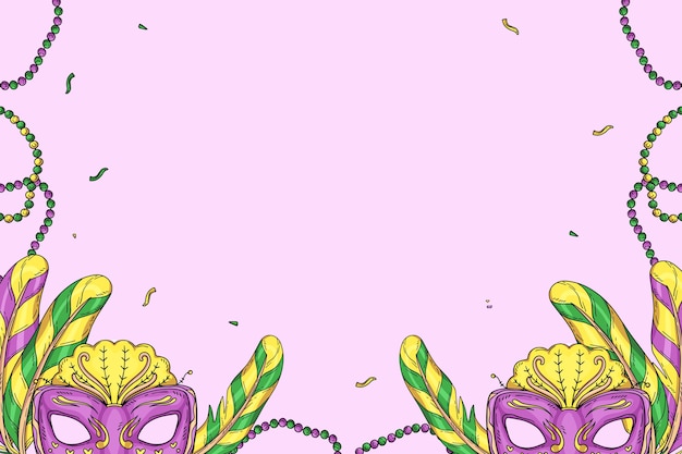 hand drawn mardi gras background
