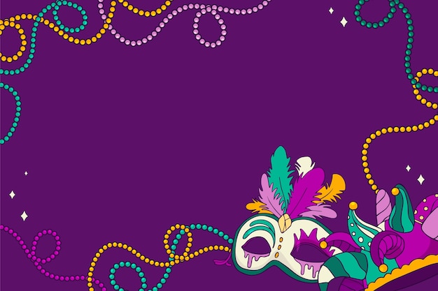 Free vector hand drawn mardi gras background