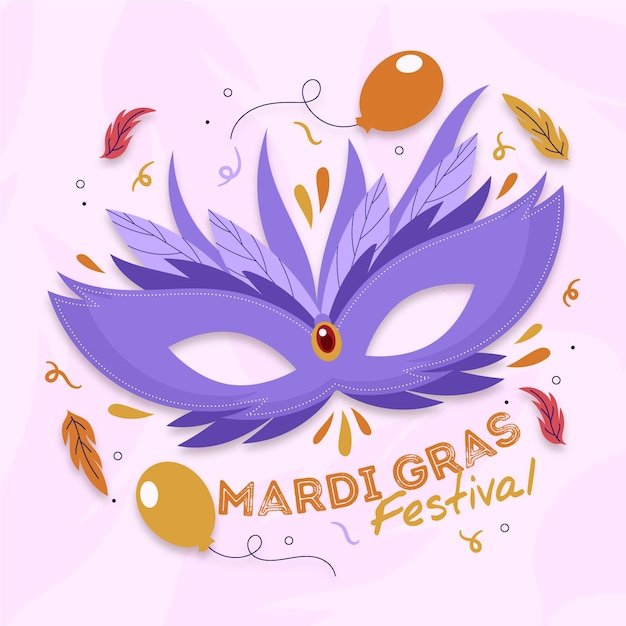 Free vector hand drawn mardi gras carnival