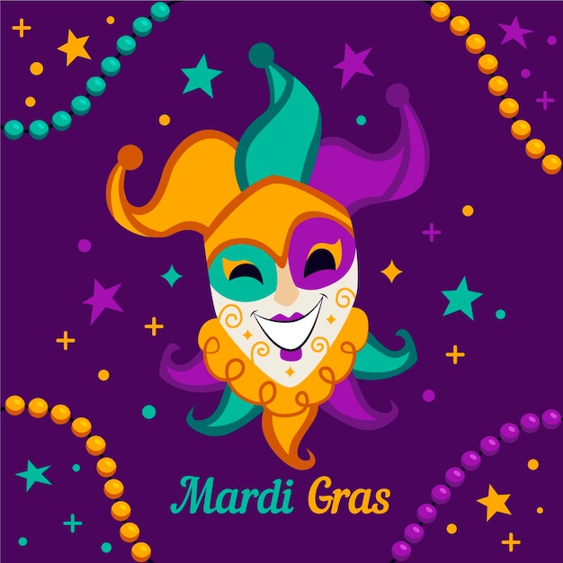 Free vector hand drawn mardi gras carnival