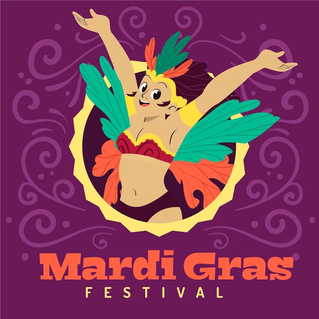 Free vector hand drawn mardi gras concept