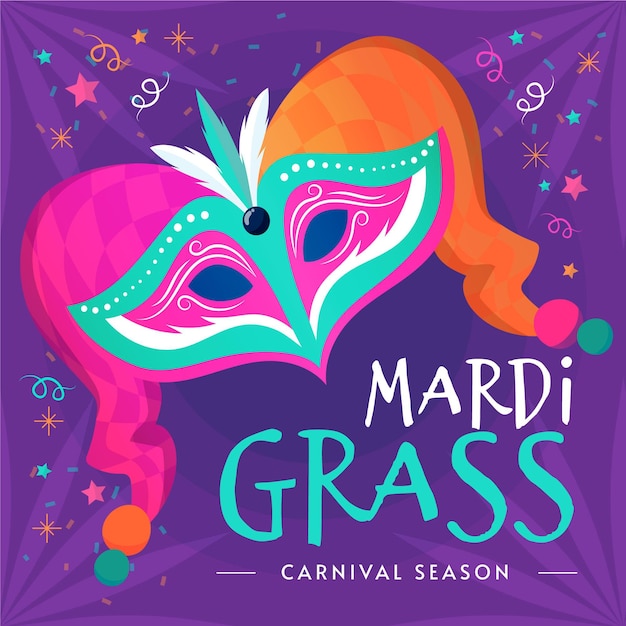 Hand drawn mardi gras concept