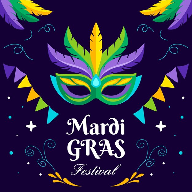 Hand drawn mardi gras concept