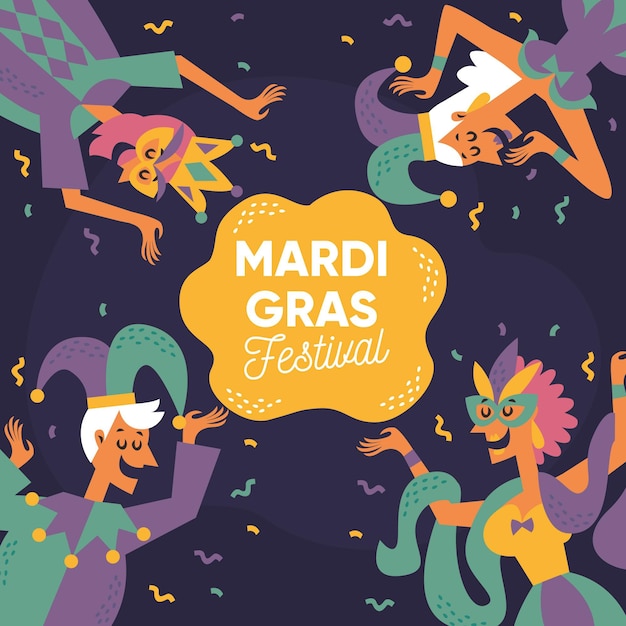 Concetto di mardi gras disegnato a mano