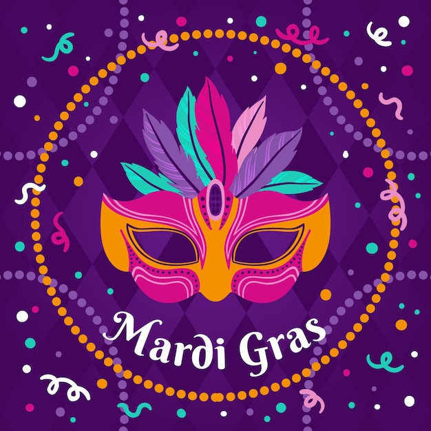 Concetto di mardi gras disegnato a mano